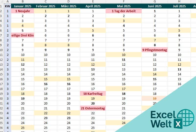 Kalender 2025 Sachsen-Anhalt