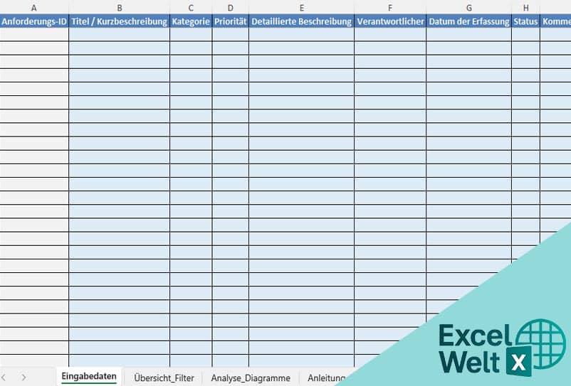 anforderungsliste vorlage excel