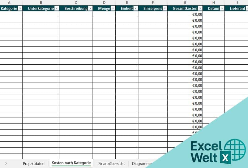 baukosten excel-vorlage kostenlos