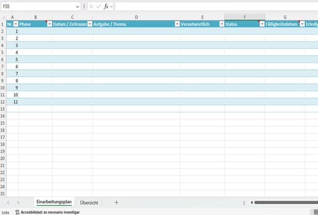 einarbeitungsplan neuer mitarbeiter excel