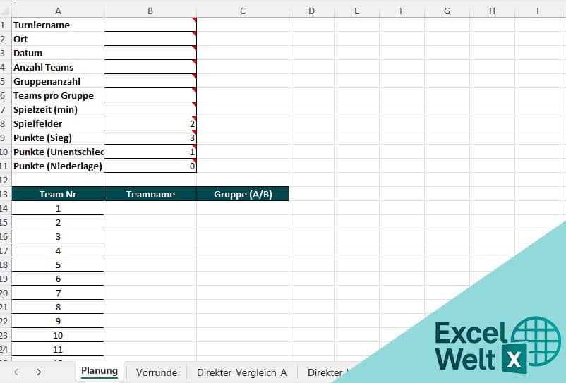 spielplan erstellen excel