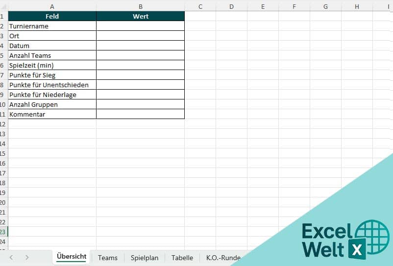 turnierplan excel vorlage