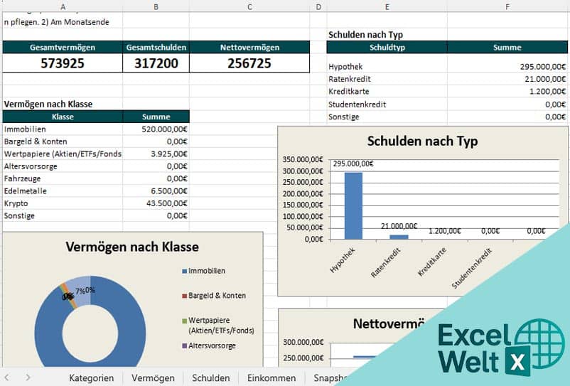 vermögensaufstellung excel