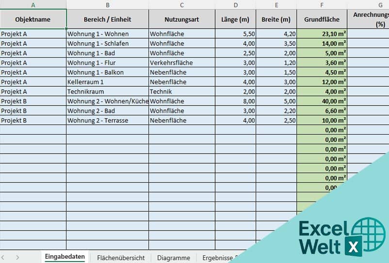wohnflächenberechnung nach din 277 vorlage excel
