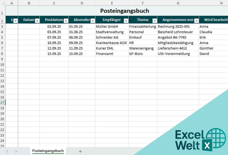 Posteingangsbuch