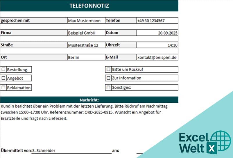 gesprächsnotiz vorlage word