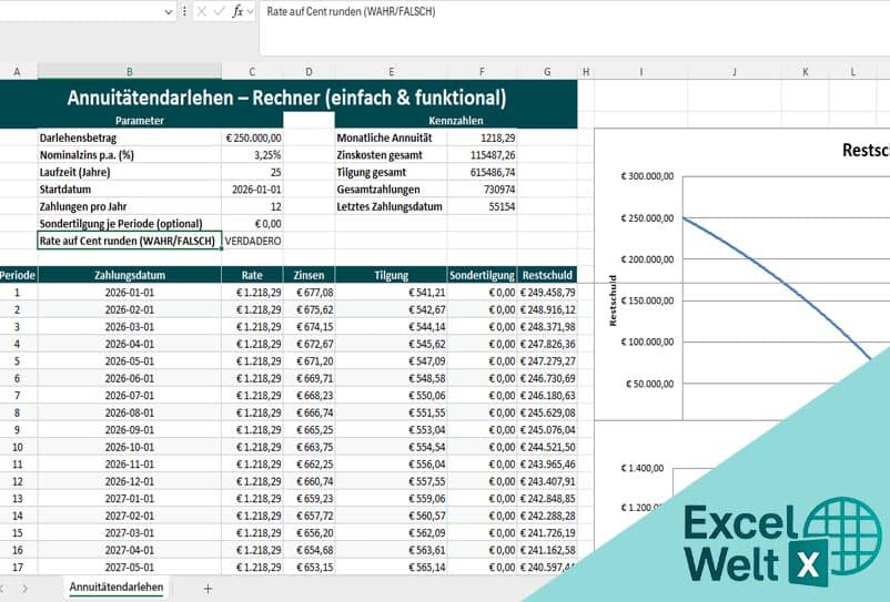 annuitätendarlehen excel download kostenlos