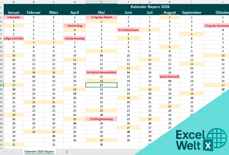 Kalender Bayern 2026