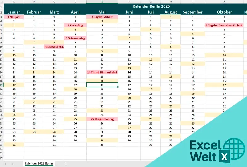 Kalender Berlin 2026