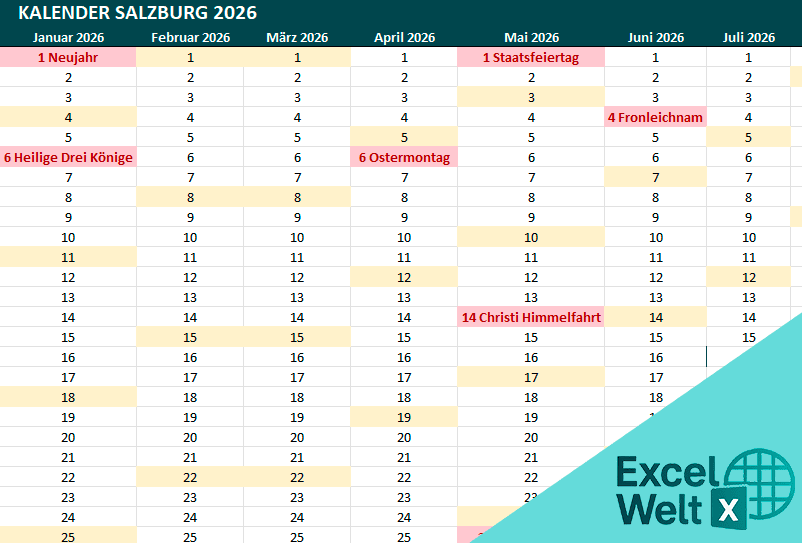 Kalender Salzburg 2026