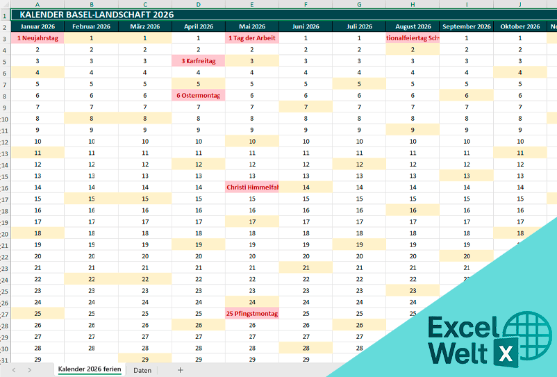 Kalender Basel-Landschaft 2026