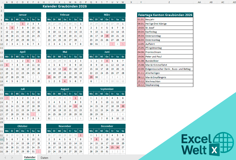 Kalender Graubünden 2026