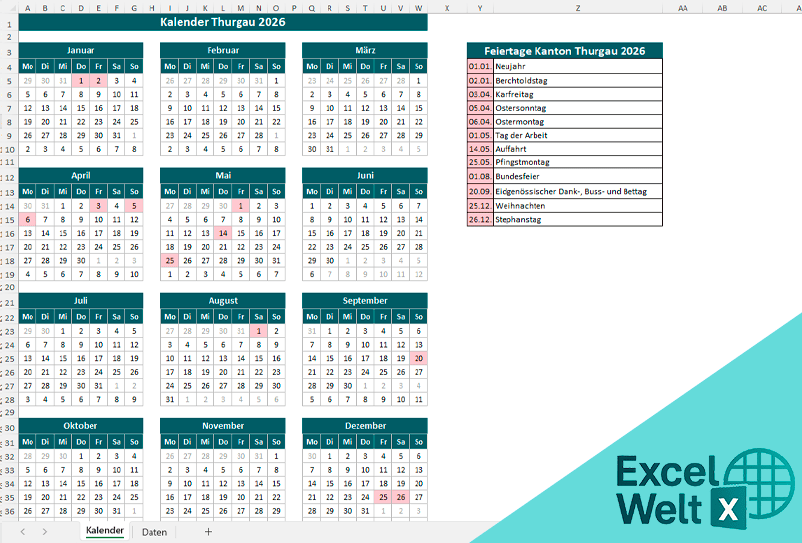Kalender Thurgau 2026