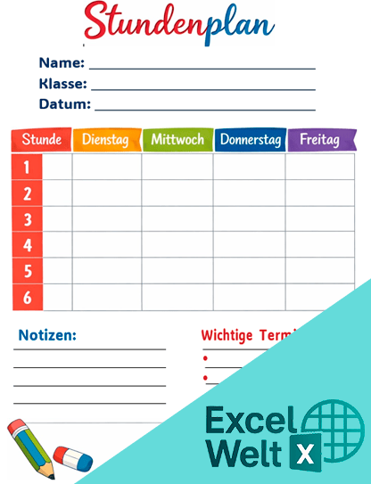 stundenplan vorlage word