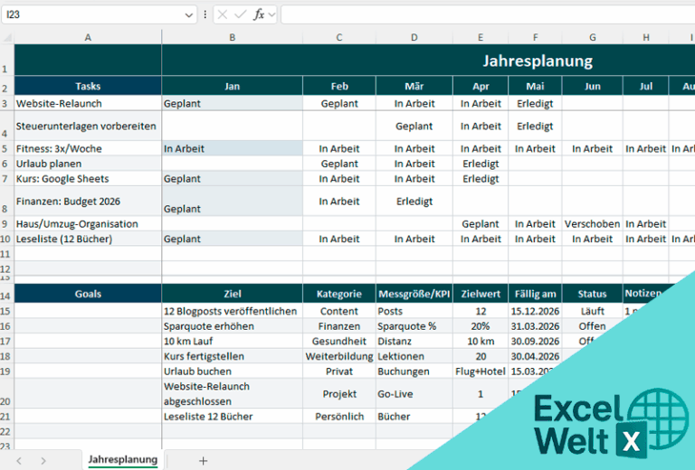 Jahresplanung Excel Vorlage Jahresplan schnell planen
