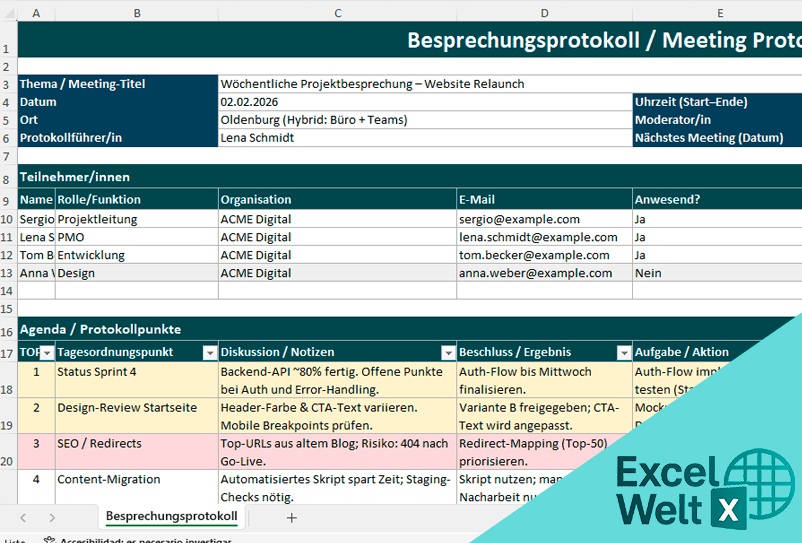 besprechungsprotokoll vorlage