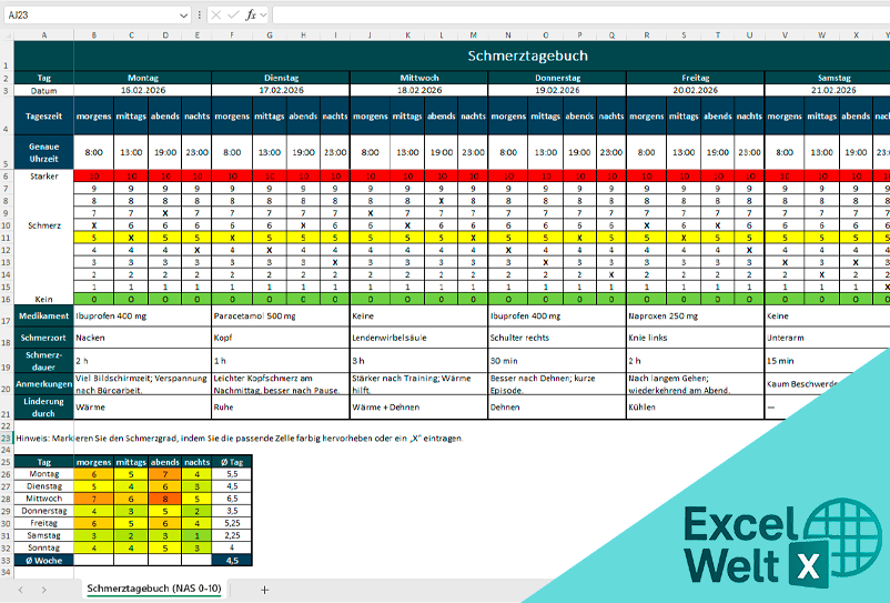 kostenloses schmerztagebuch herunterlade