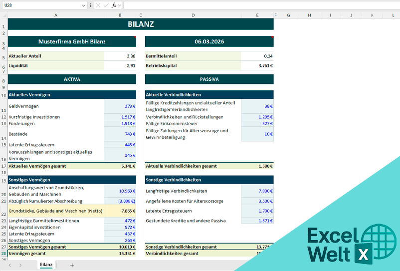 Bilanz vorlage gratis