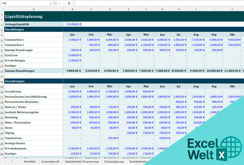 Liquiditaetsplanung excel