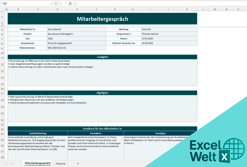 Mitarbeitergespraech vorlage gratis