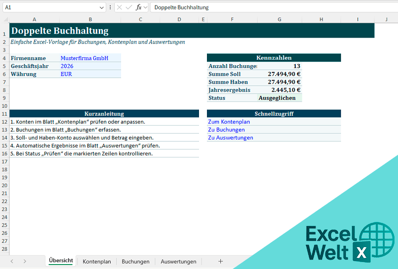 doppelte buchhaltung vorlage excel