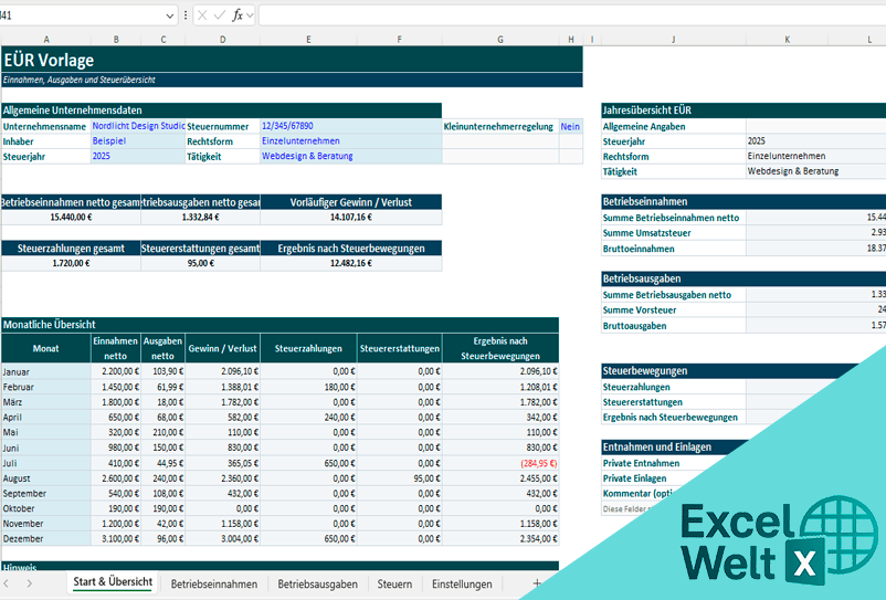 eür excel-vorlage gratis