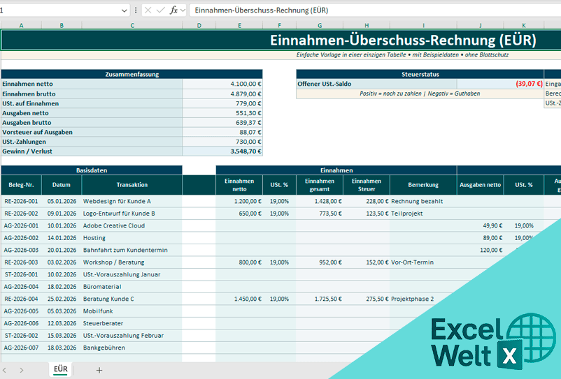 eür vorlage kostenlos