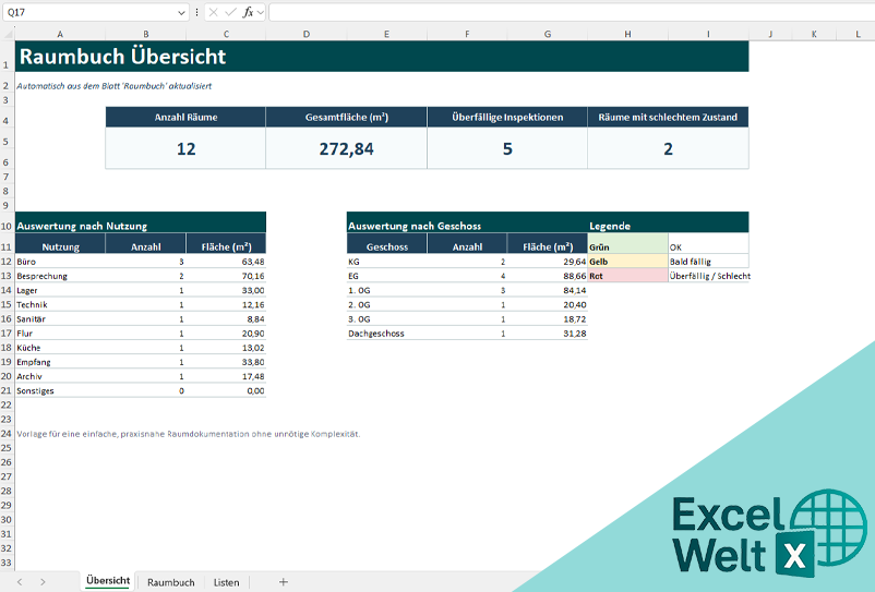 excel vorlage raumbuch