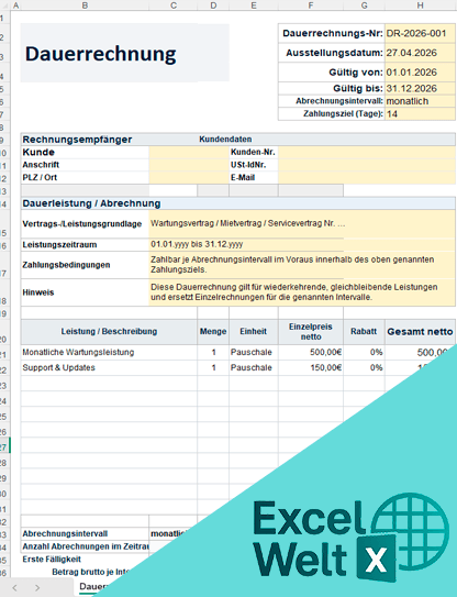 dauerrechnung vorlage