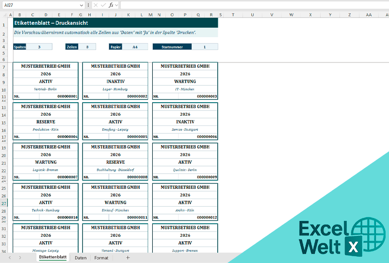 etiketten excel vorlage kostenlos