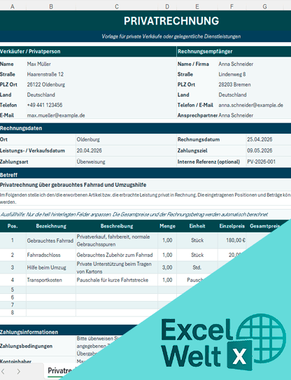 privatrechnung vorlage