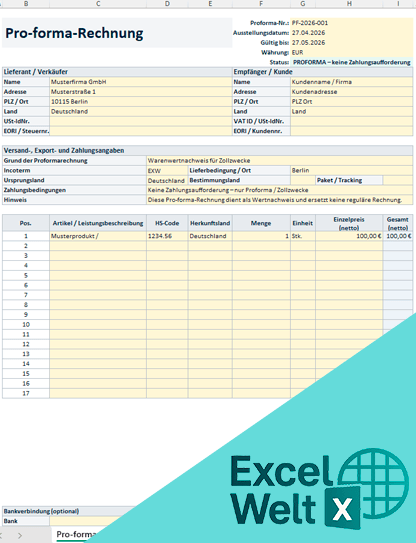 proforma invoice example
