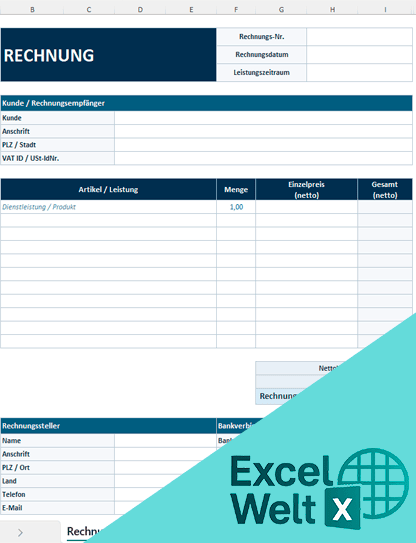 rechnung vorlage excel