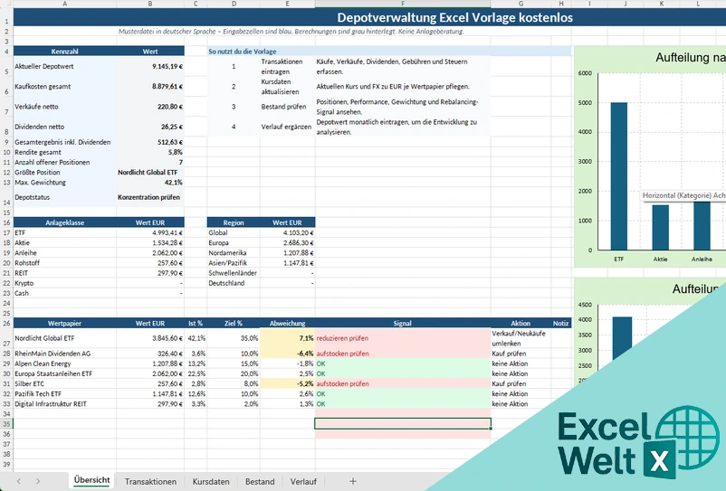 depotverwaltung excel vorlage