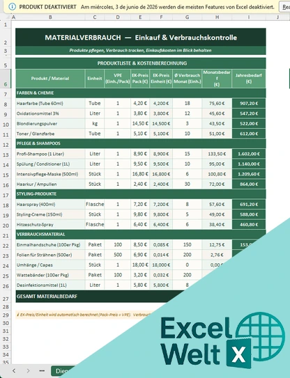 kalkulation friseur excel vorlage