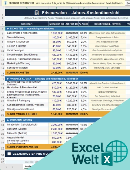 kalkulation friseur excel