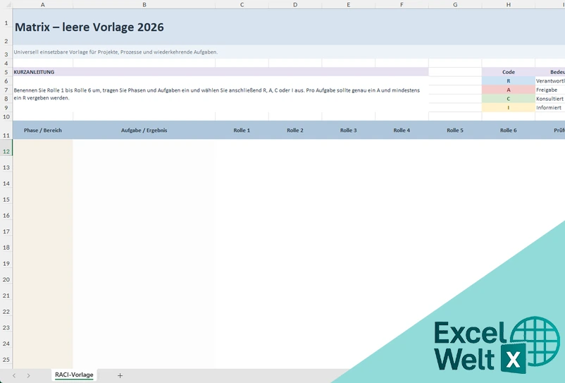 Excel Matrix Vorlage