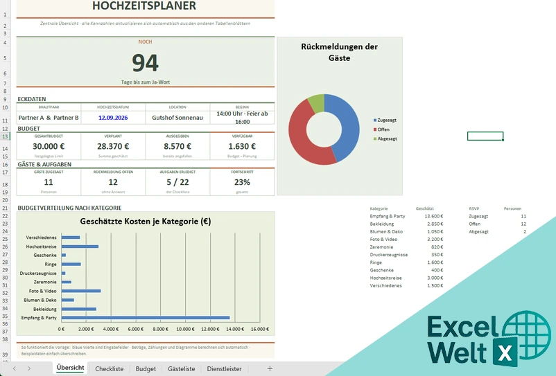 hochzeitsplaner excel