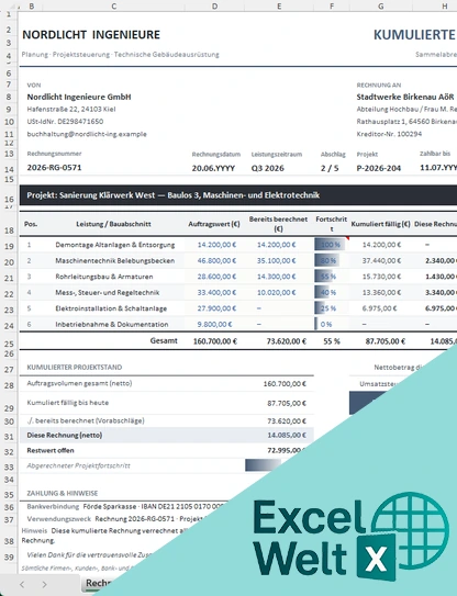 Kumulierte Rechnung Excel