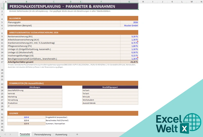 personalkostenplanung excel vorlage kostenlos