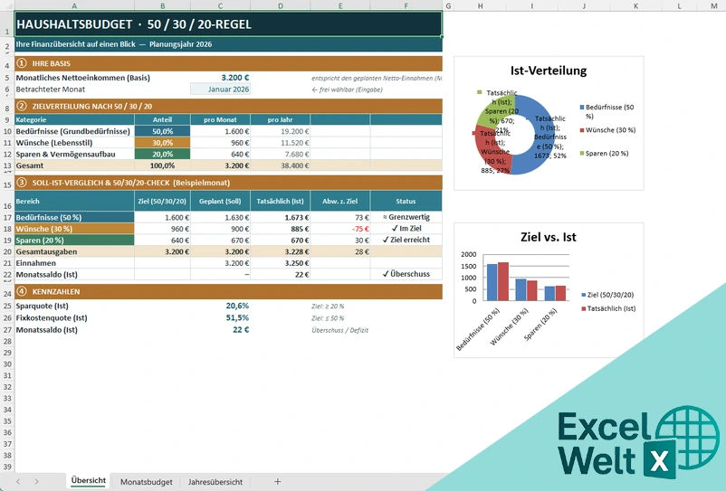 50 30 20 Regel Excel