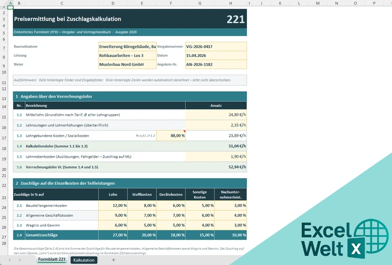 formblatt 221 excel