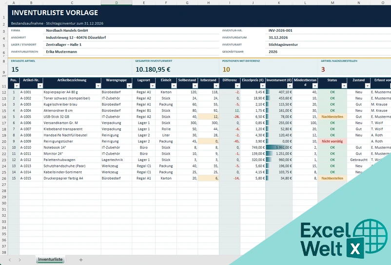 Inventurliste Excel